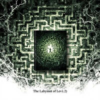 merged, Jed-dblexpsre effect, double exposure, small centered composition, product shot, plain background, wallpaper art, in the center is an image of a (The Labyrinth of Levi's:1.2), it is Skilled, by Raymond Swanland, Detailed illustration, dark green and Green hue, macabre, tiny, , highly detail, cool colors, grand illumination, dynamic cinematic perfect background, stunning detail
