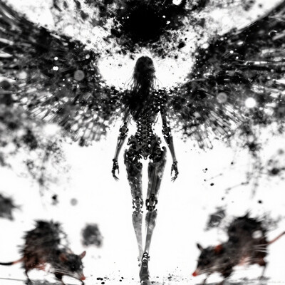 very awa, , 748cmstyle, , 748cm, , (taro-k:0.5), (opossumachine:0.3), (maccha \mochancc\:0.25), , , xxx667_illu, , 15546+456868, 1girl, long hair, black hair, facing away, mechanical wings, mechanical spine, black hole, from behind, no lineart, realistic, blurry, masterpiece, [best quality:0.25], newest, absurdres, very aesthetic, best quality, year 2024, newest