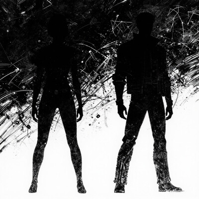 by Joe Madureira and Johan Messely in the style of Peter Holme III, silhouette