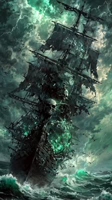 Magic Hour | Ghost pirate ship sailing - Image-to-Video Template