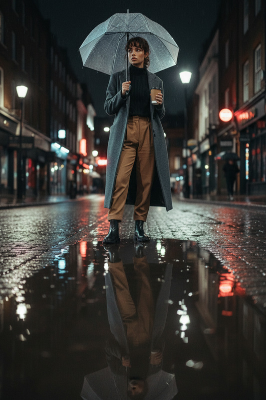 Soho puddle reflection