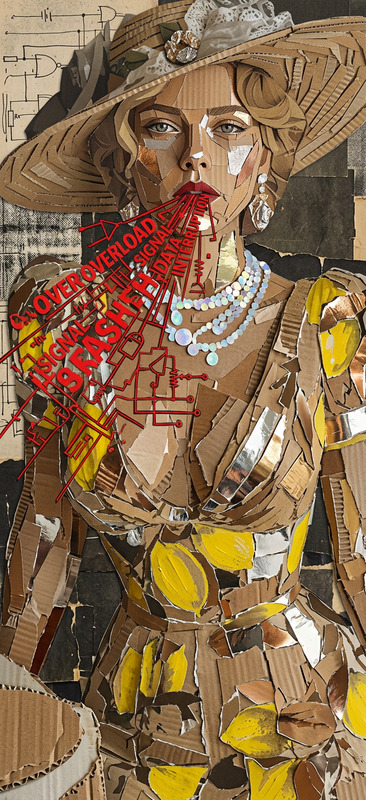 Human Made of Cardboard and Foil