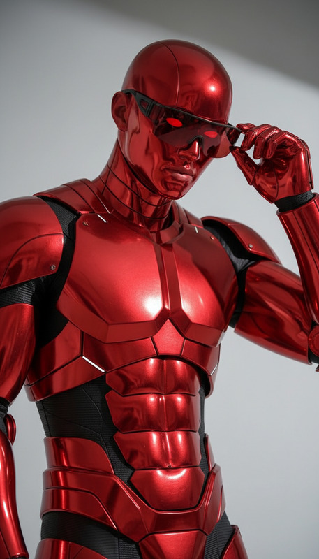 Red Suit to Metal Armor Transformation