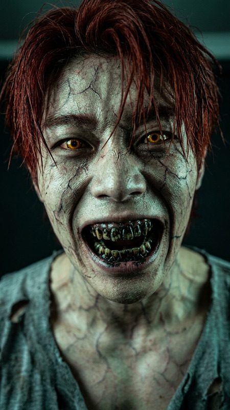 Terrifying humanoid creature transformation