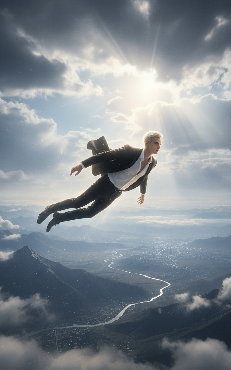 Flying among the sky