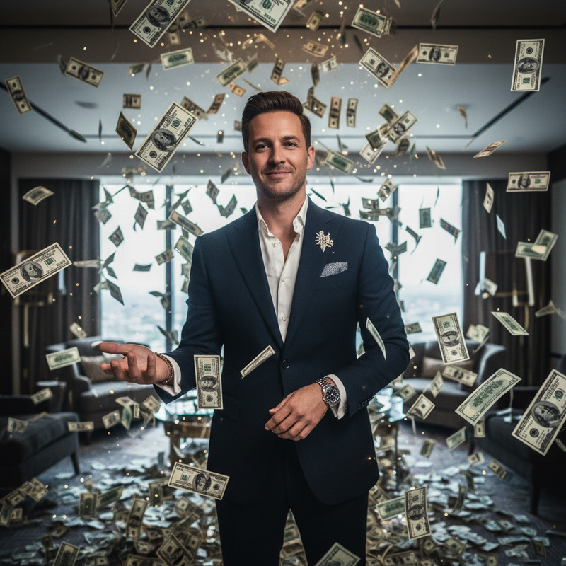 Magic Hour | Money rain - AI Image Editor Template