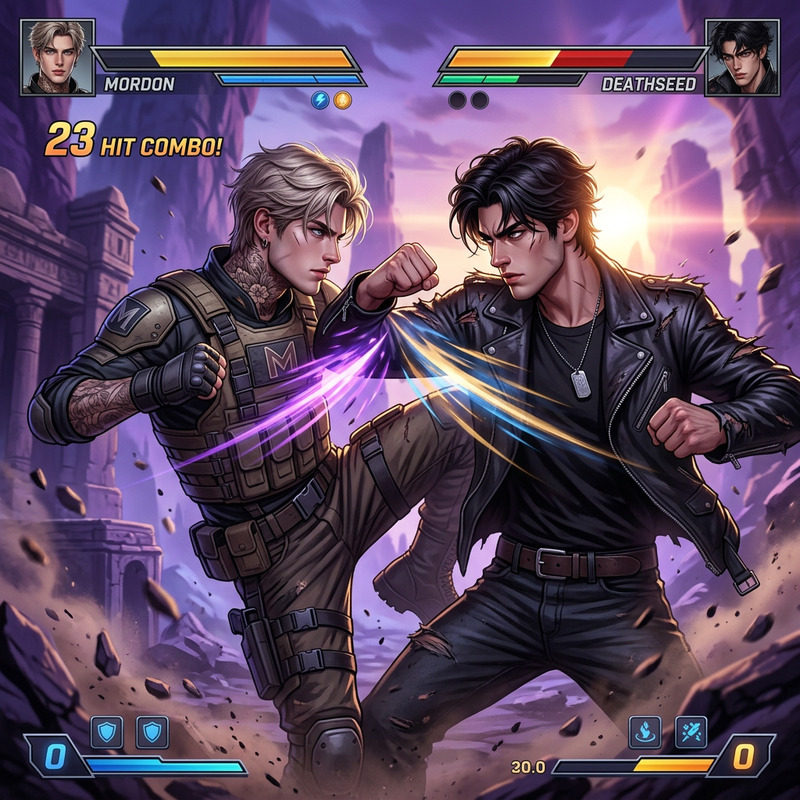 Cinematic Fighting Game Scene