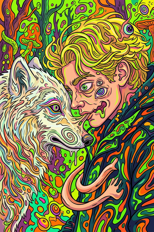 Psychedelic cartoon transformation