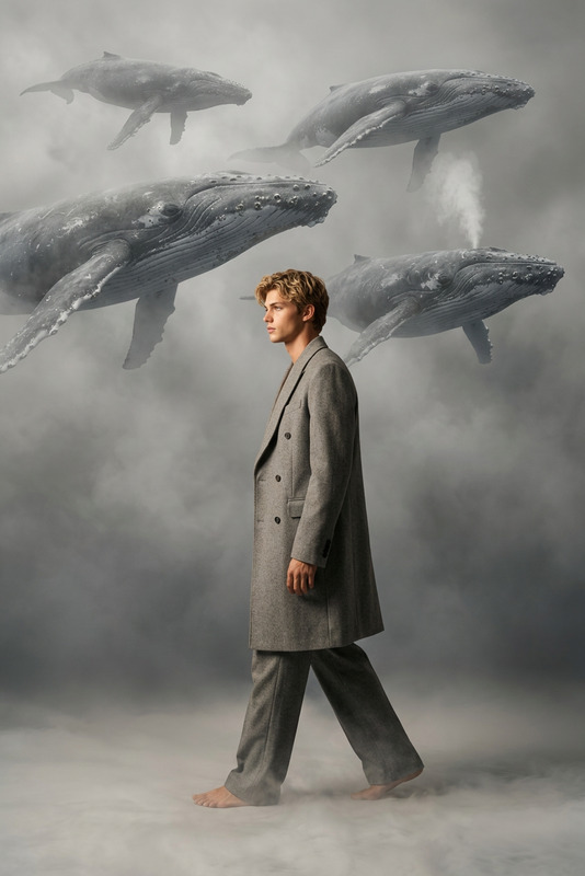 Whale Procession in the Fog of Silence