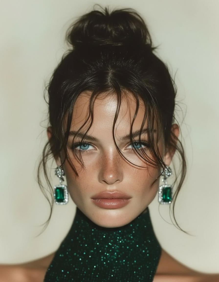 Wet Messy Bun Portrait