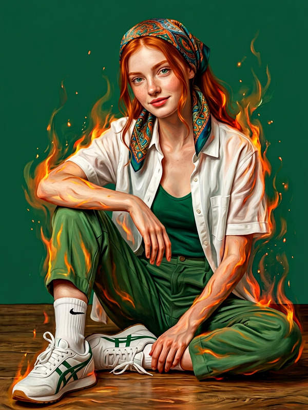 Emerald Flame Portrait