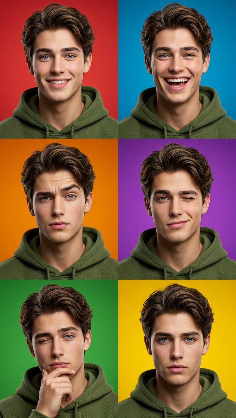 Caricature Grid – Olive Tone Portraits