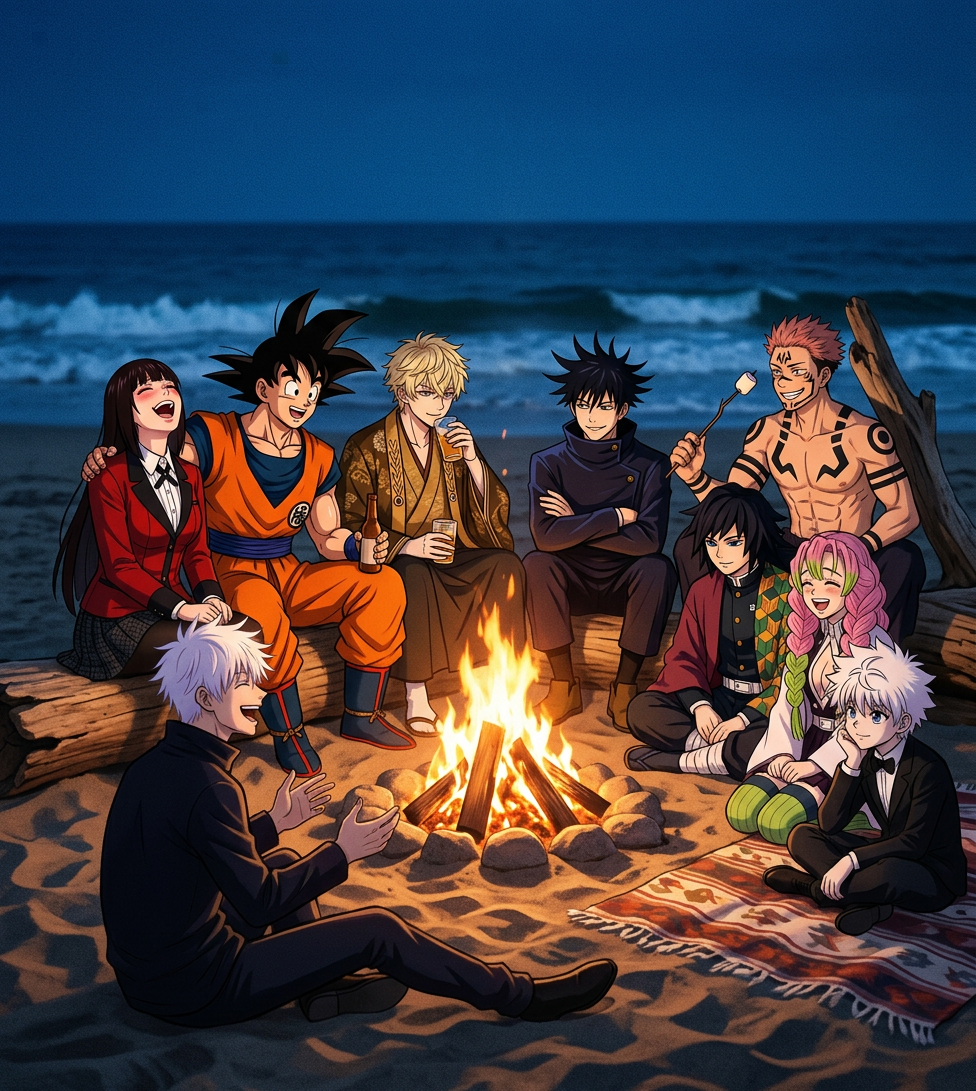 California Beach Bonfire Night