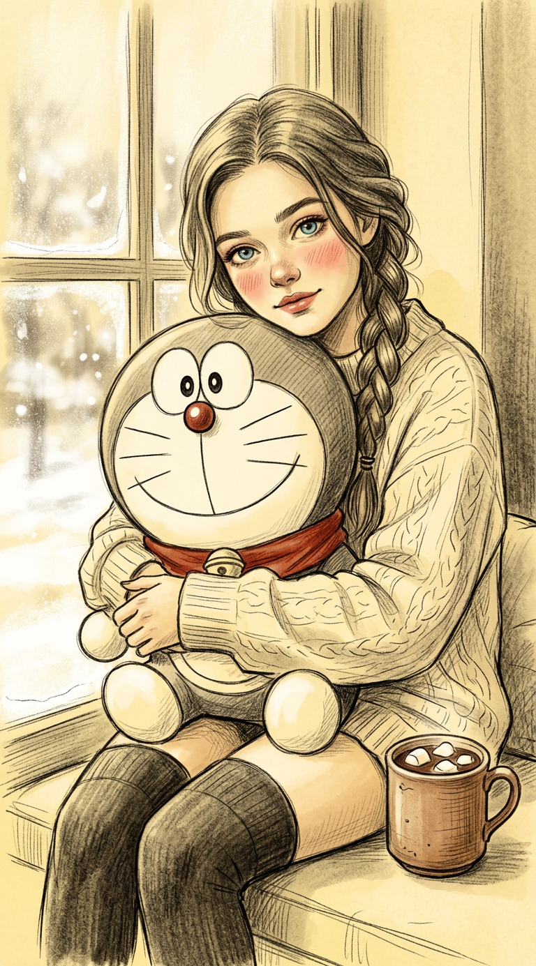 Cozy Doraemon Sketch