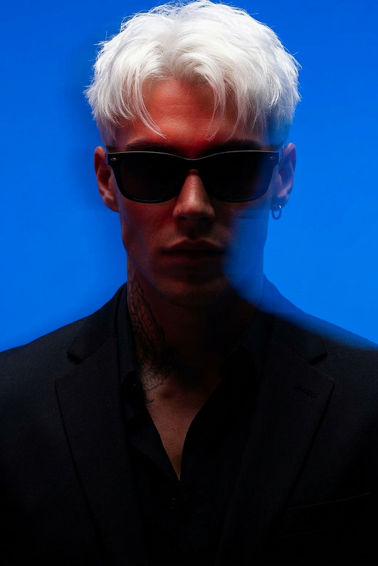 High-Fashion Color Contrast Portrait