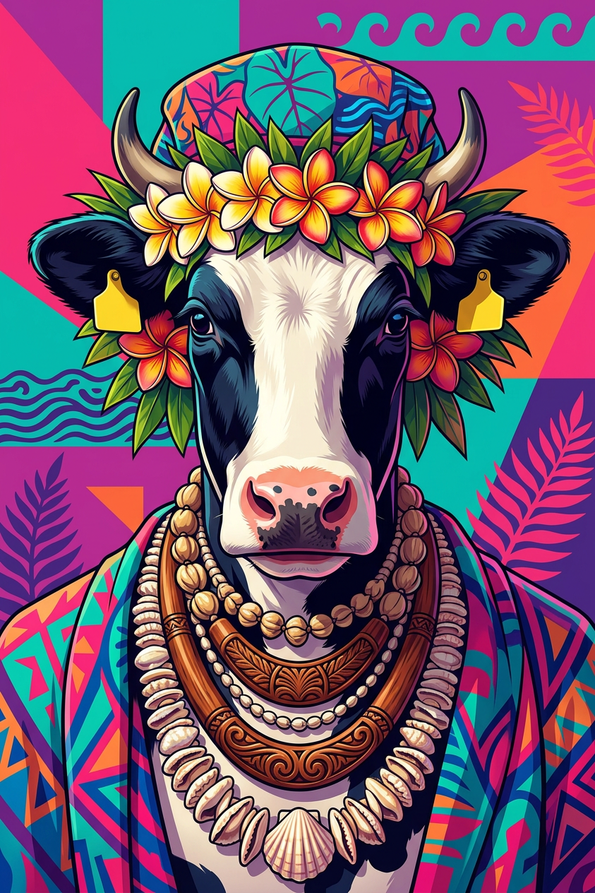 Tropical Pop Art Ornamental Portrait