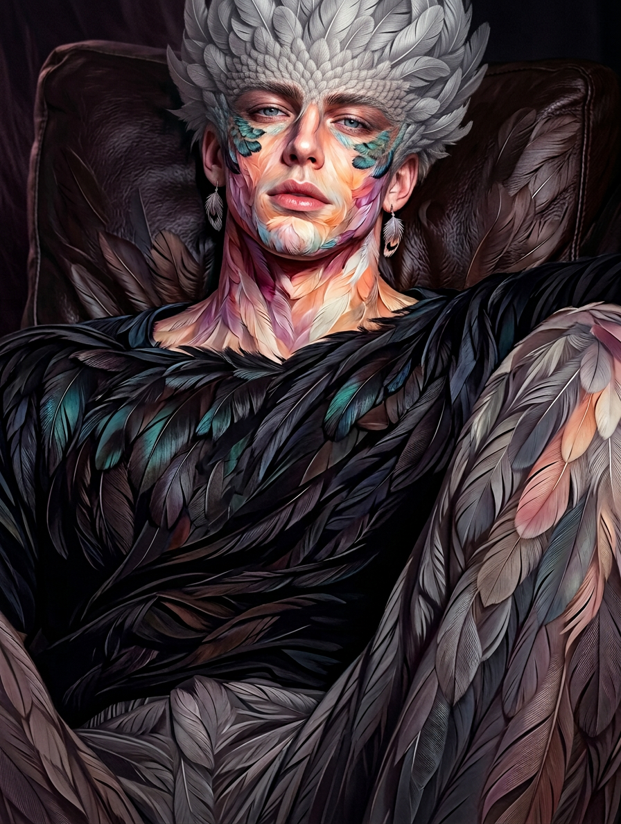 Baroque Feather Portrait