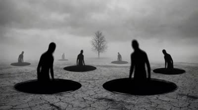 Strange humanoid shadows