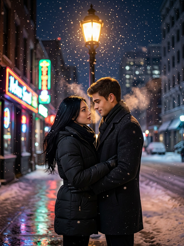 Neon Winter Embrace