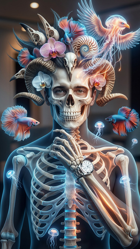 Bioluminescent Skull Goddess