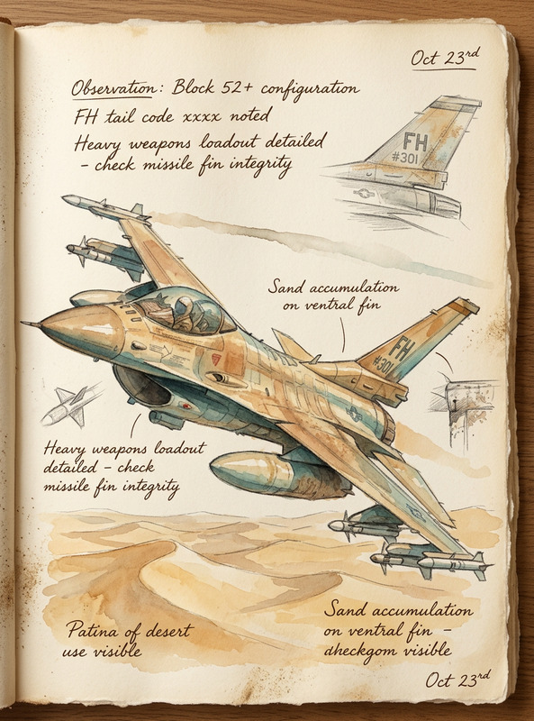 Desert Sketch on Old Paper