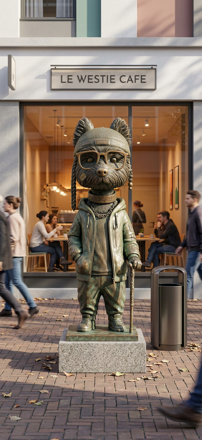 Urban Café Statue Scene