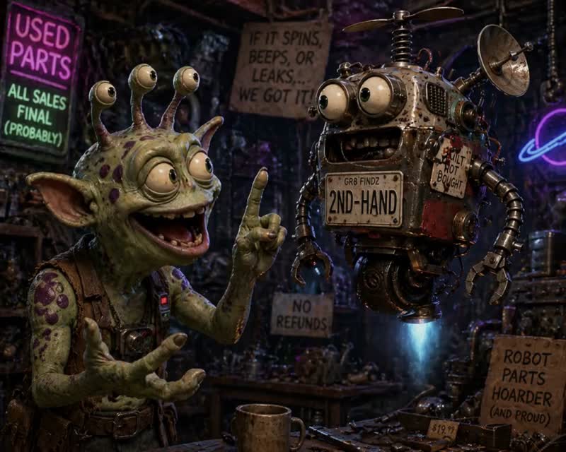 Alien and Robot Joking