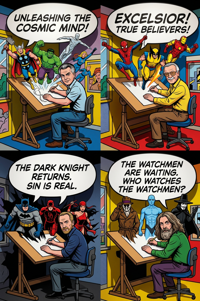 Legendary Comic Artists Pop-Art Grid