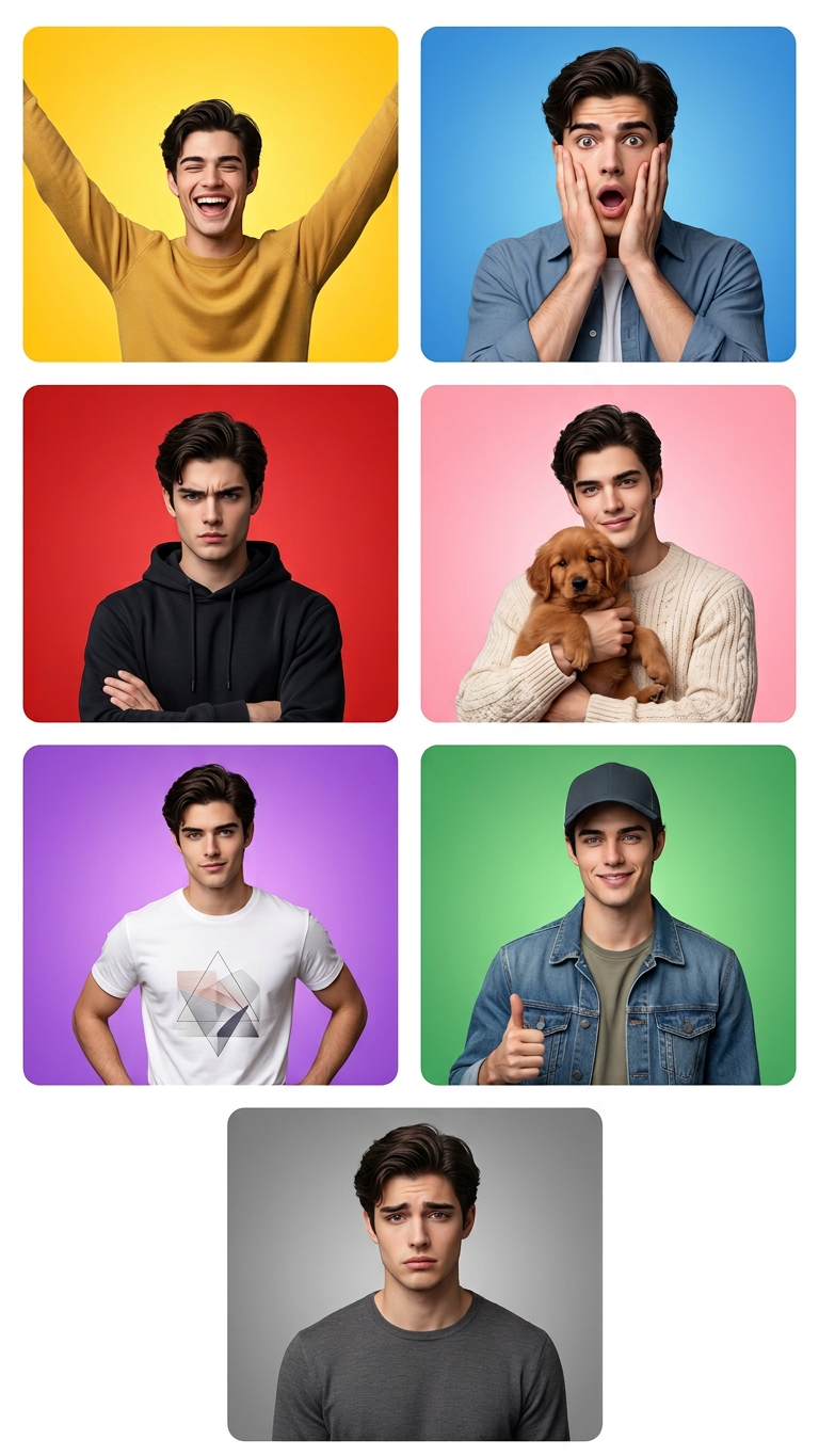 Emotion Tile Grid (7 Panels)