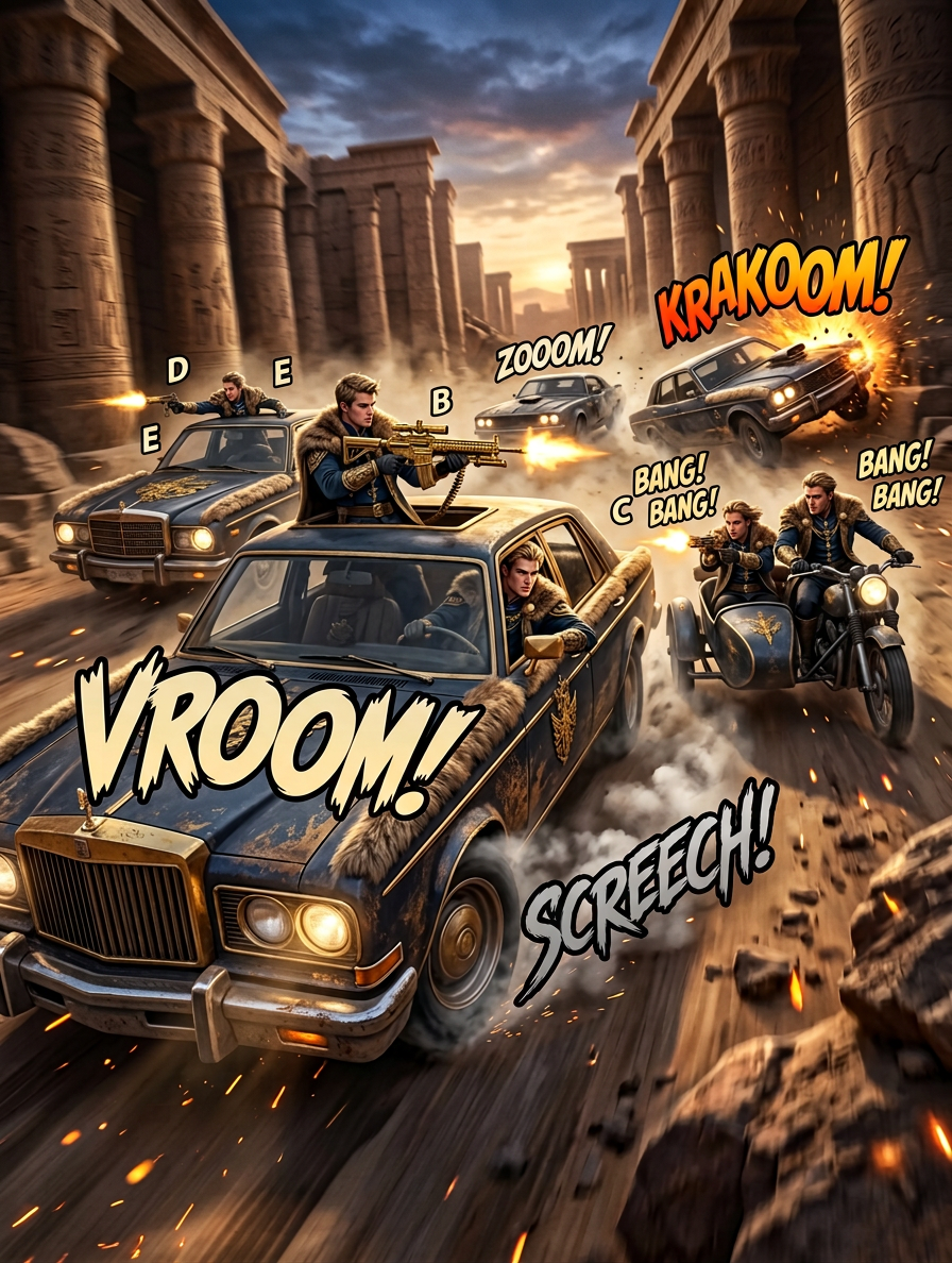 Epic Multi-Character Car Chase