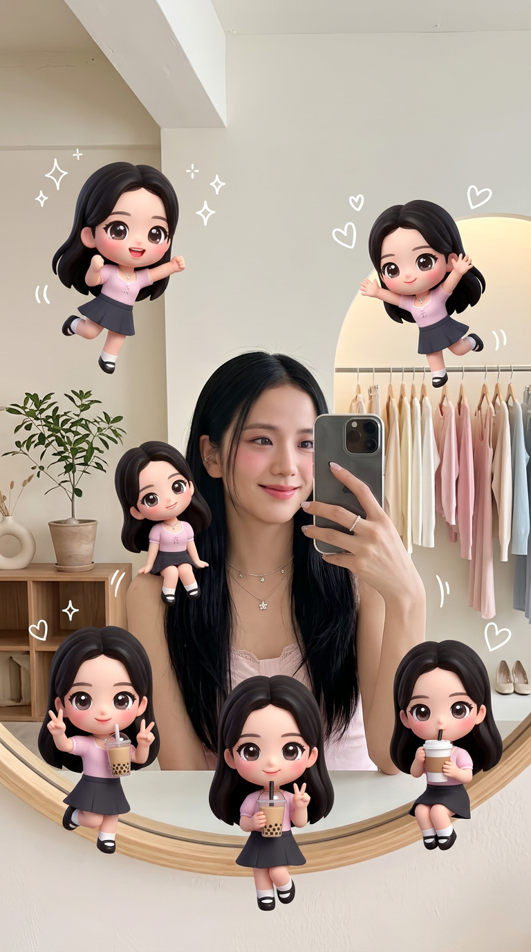 Chibi Mirror Selfie Aesthetic