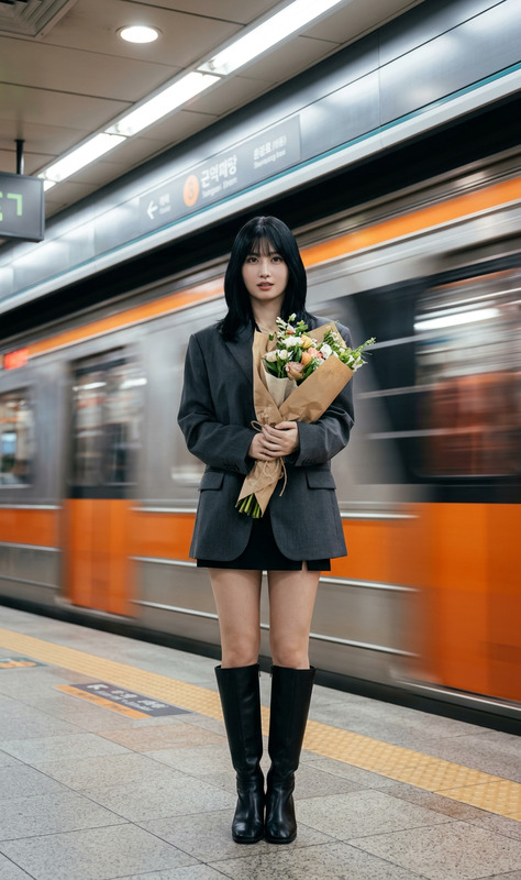 Subway Motion Contrast Portrait