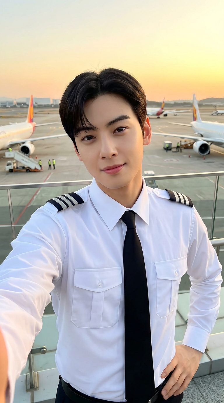 Pilot Sunset Selfie