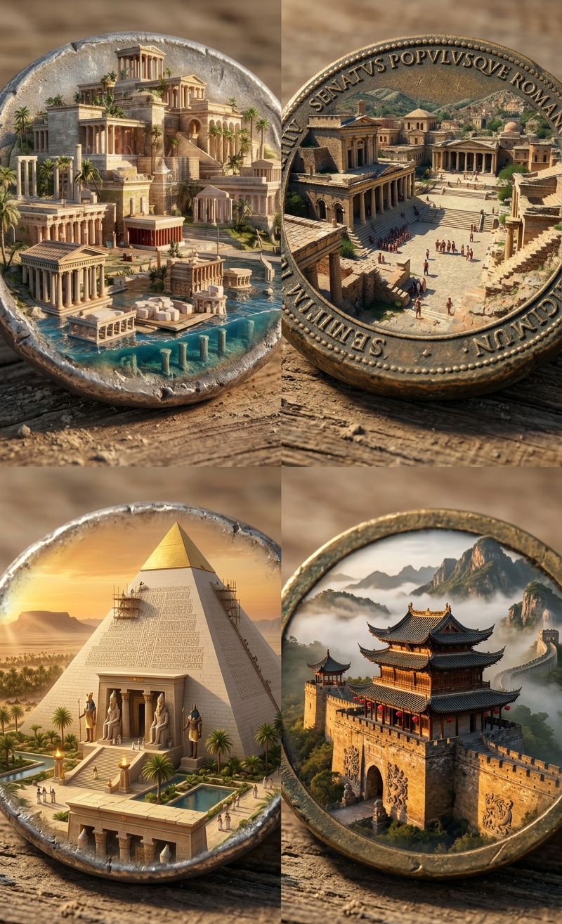 Architectural Diorama Coin Art Grid