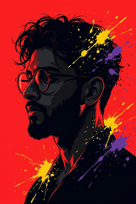 Pop Art Silhouette Splatter
