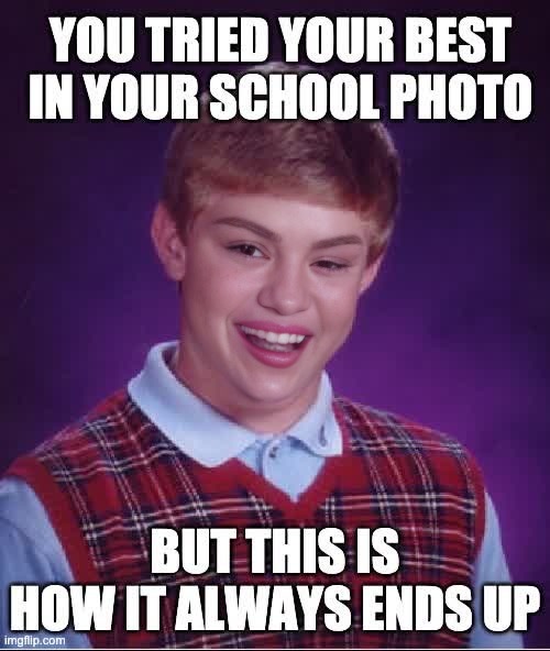 Bad Luck Brian Viral Meme School Photo Portrait