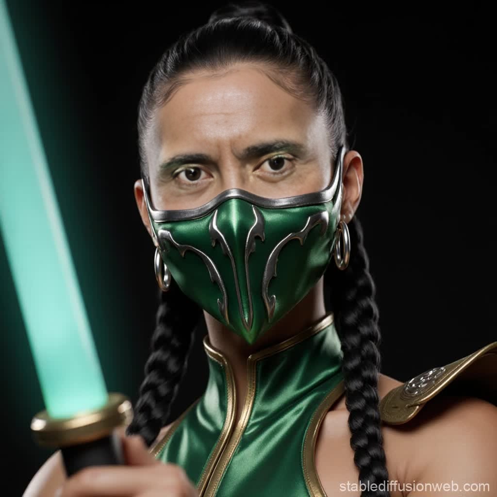 Jade Mortal Kombat Photorealistic Portrait