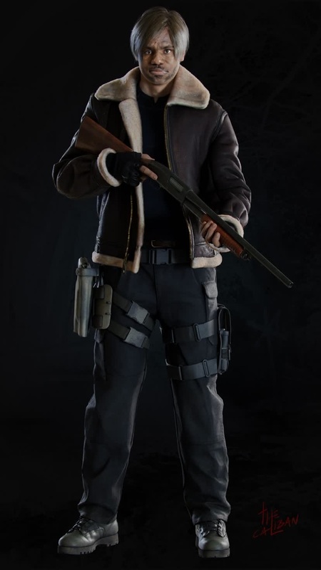 Leon Kennedy Resident Evil 4 Remake Photorealistic Portrait