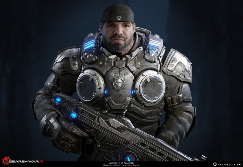 Marcus Fenix Gears Of War Photorealistic Portrait