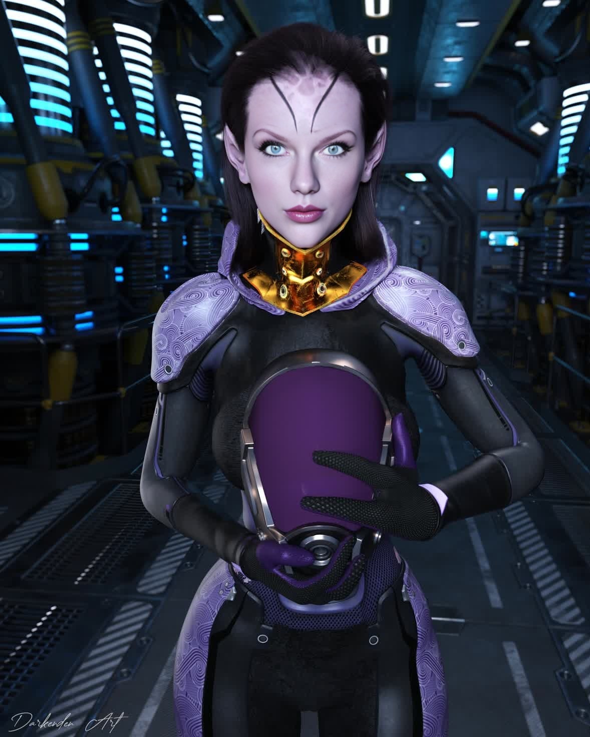 TaliZorah Unmasked Mass Effect Photorealistic Portrait