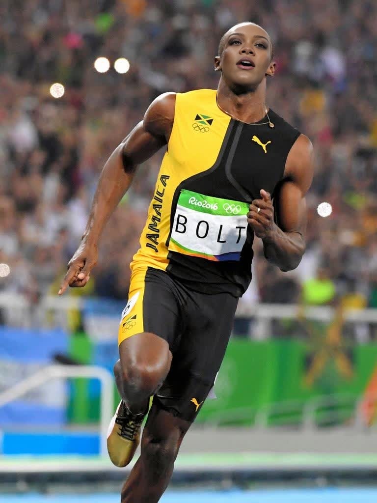 Usain Bolt Sprinting Press Portrait