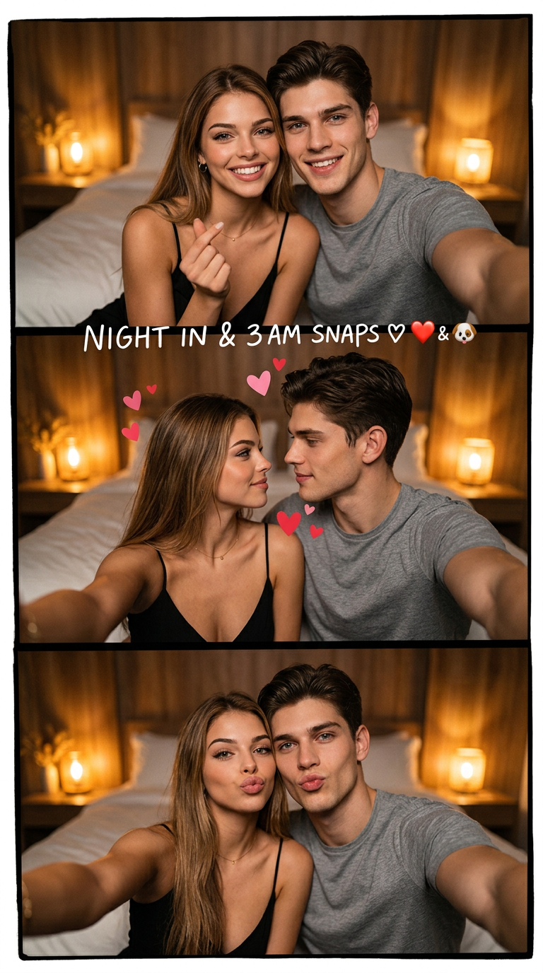 Couples Photobooth on Bed
