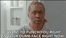 Angry Woman Face Punch Threat