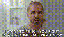 Angry Woman Face Punch Threat