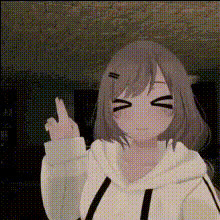 Anime Girl Making Peace Sign