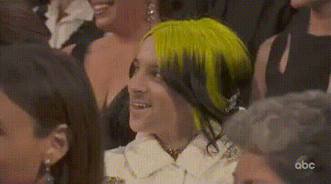 Billie Eilish Smiling At Oscars