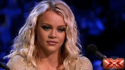 Blonde Woman Serious Expression