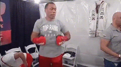 Boxer In Red Gloves Smiling