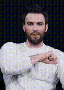 Chris Evans Flexing Arm