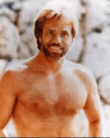 Chuck Norris Smiling Shirtless